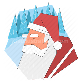 santa claus, christmas, man, beard, celebration